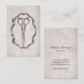 ヴィンテージ美容師アンティークシザー美容院 名刺 (正面/裏面)