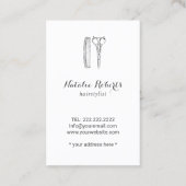 ヴィンテージ美容師シザー&コームイラストレーション 名刺 (裏面)