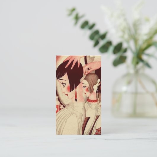 ヴィンテージ美容師美容師 名刺 (スタンド正面)