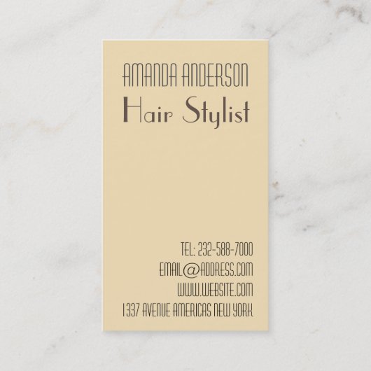 ヴィンテージ美容師美容師 名刺 (裏面)