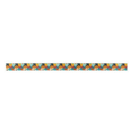 ヴィンテージ美的パズルピースのパターン サテンリボン