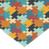 ヴィンテージ美的パズルピースのパターン ショートテーブルランナー (コーナー)