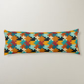 ヴィンテージ美的パズルピースのパターン ボディピロー (裏面)