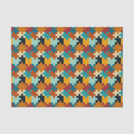 ヴィンテージ美的パズルピースのパターン 薄葉紙