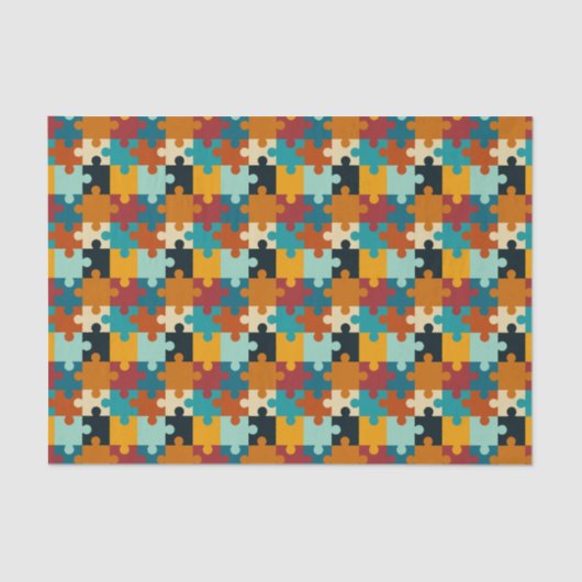 ヴィンテージ美的パズルピースのパターン 薄葉紙 (正面)