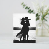 ヴィンテージ美的パーソナライズされた白黒写真 ポストカード (スタンド正面)