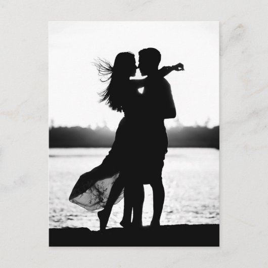 ヴィンテージ美的パーソナライズされた白黒写真 ポストカード (正面)