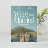 ヴィンテージ美的結婚写真のポスター 招待状 (スタンド正面)