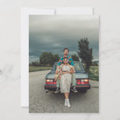 ヴィンテージ美的結婚写真のポスター 招待状 (裏面)