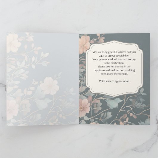 ヴィンテージ美的花のパターンありがとうござ結婚う カード (内部)