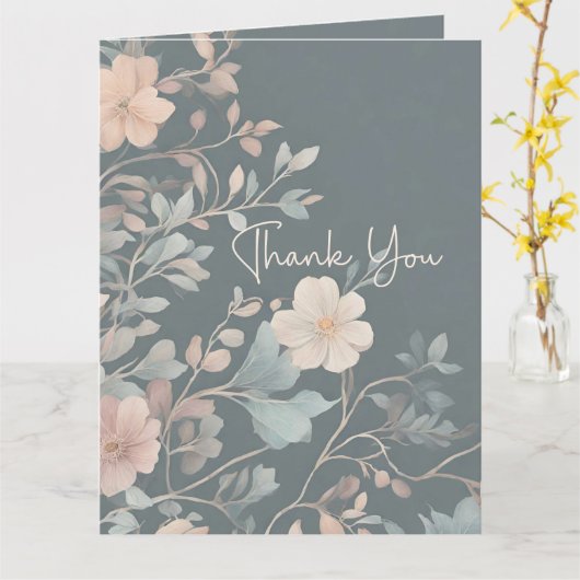 ヴィンテージ美的花のパターンありがとうござ結婚う カード (黄色い花)