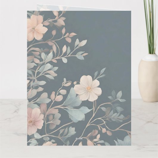 ヴィンテージ美的花のパターンありがとうござ結婚う カード (裏面)