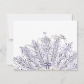 ヴィンテージ羽ファンラブバードウェディングRSVP 出欠カード (正面)