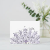 ヴィンテージ羽ファンラブバードウェディングRSVP 出欠カード (スタンド正面)