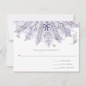 ヴィンテージ羽ファンラブバードウェディングRSVP 出欠カード (裏面)