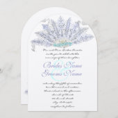 ヴィンテージ羽根ファン結婚式招待状 招待状 (正面/裏面)