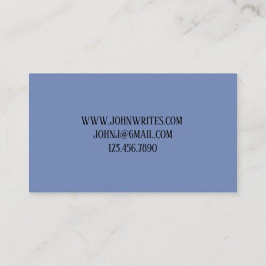 ヴィンテージ羽毛クイルペンとインキ井戸 名刺 (裏面)