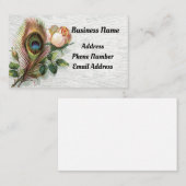 ヴィンテージ羽毛バラ名刺 名刺 (正面/裏面)