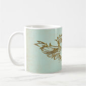ヴィンテージ翼ハートアクアクリーム コーヒーマグカップ (左)