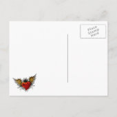 ヴィンテージ翼ハート日付はがきを保存 案内ポストカード (裏面)