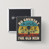 ヴィンテージ老人の国なし 缶バッジ (正面&裏面)