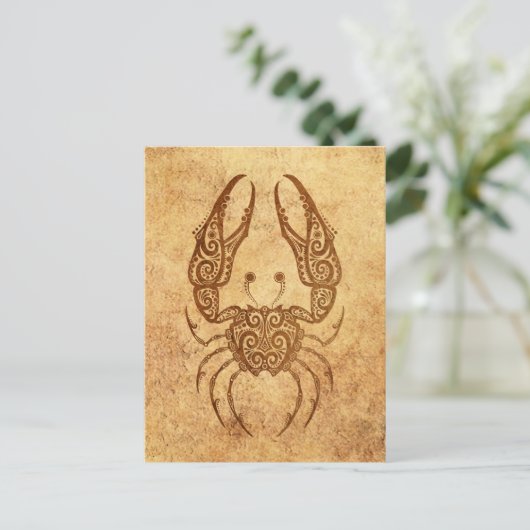 ヴィンテージ老化がん〔占星術の〕十二宮図 ポストカード (スタンド正面)