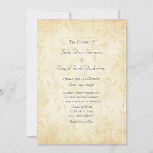 ヴィンテージ老化紙結婚ズ 招待状 (正面)