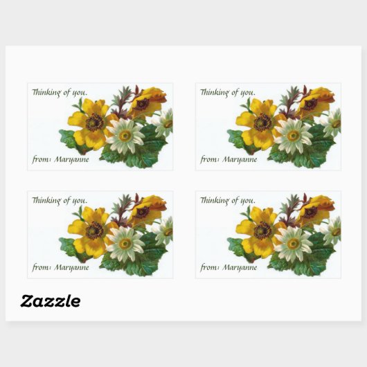 ヴィンテージ考えのステッカーまたはギフトラベル 長方形シール (シート)