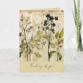 ヴィンテージ考えハーブ サンキューカード