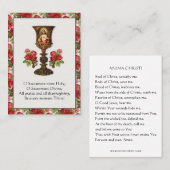 ヴィンテージ聖なるハートのイエスキアシス祈りの言葉バラ 名刺 (正面/裏面)