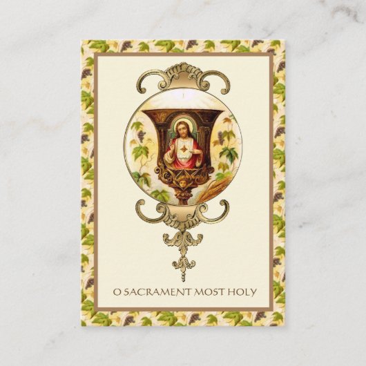 ヴィンテージ聖なるハートのイエスキアシス祈りの言葉 名刺 (正面)