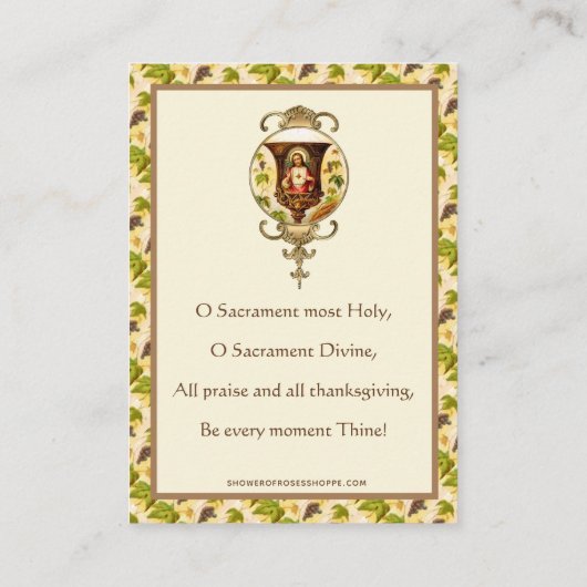 ヴィンテージ聖なるハートのイエスキアシス祈りの言葉 名刺 (裏面)