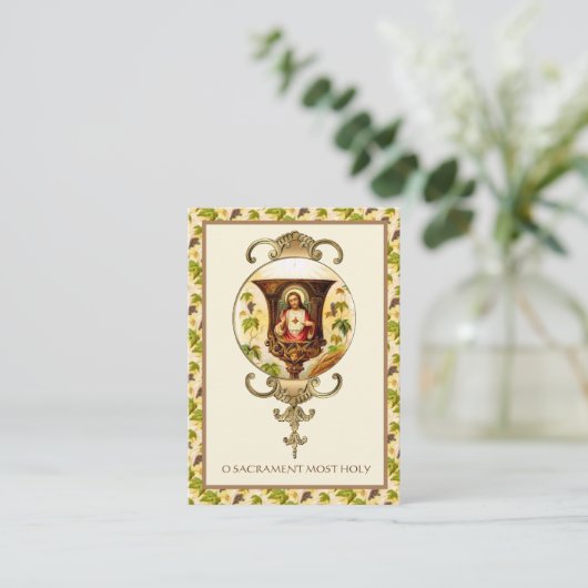 ヴィンテージ聖なるハートのイエスキアシス祈りの言葉 名刺 (スタンド正面)