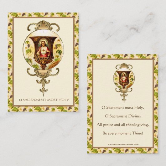 ヴィンテージ聖なるハートのイエスキアシス祈りの言葉 名刺 (正面/裏面)