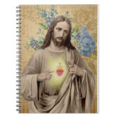 ヴィンテージ聖なるハートのイエスフローラ宗教 ノートブック (正面)