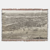 ヴィンテージ聖アウグスティヌスFLの写真地図(1885) スローブランケット (正面)