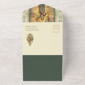 ヴィンテージ聖ジョアンアーク宗教聖なる書物、 経典 オールインワン招待状 (外側)