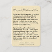 ヴィンテージ聖ジョアンダルク祈りの言葉聖札 プレイスカード (裏面)