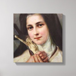 ヴィンテージ聖テラス小さな花の十字架 キャンバスプリント