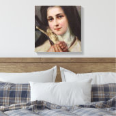 ヴィンテージ聖テラス小さな花の十字架 キャンバスプリント (インサイチュ (寝室))