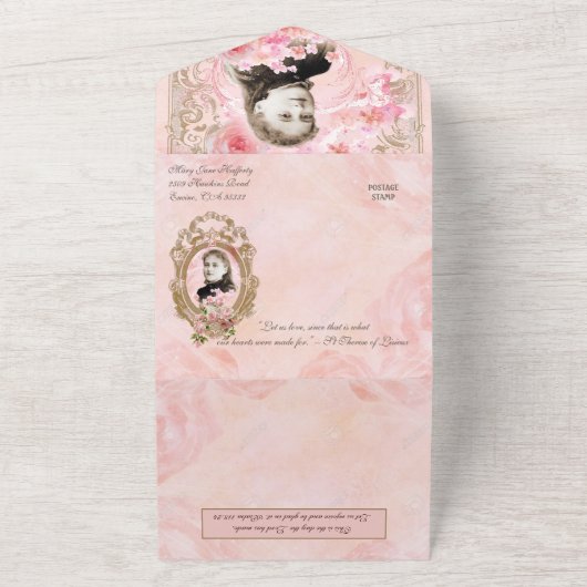 ヴィンテージ聖テルセイエス宗教的聖なる書物、 経典すべて オールインワン招待状 (外側)