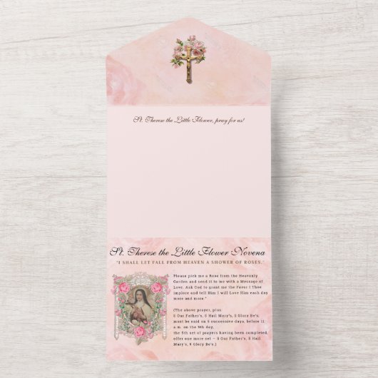 ヴィンテージ聖テルセイエス宗教的聖なる書物、 経典すべて オールインワン招待状 (内側)