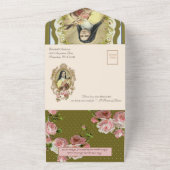 ヴィンテージ聖テルセイエズス宗教聖なる書物、 経典 オールインワン招待状 (外側)