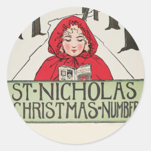 ヴィンテージ聖ニコラスのクリスマス番号(1896) ラウンドシール