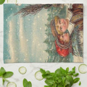 ヴィンテージ聖ニコラスの贈り物クリスマス子供へ キッチンタオル (折り畳み)