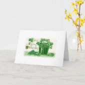 ヴィンテージ聖パットの日 – シャムロック・ウィッシュ カード (黄色い花)