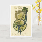 ヴィンテージ聖パットの日 – シャムロック・ウィッシュ カード (黄色い花)