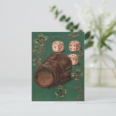 ヴィンテージ聖パトリックの日アイルランド幸運サイコロ ポストカード (スタンド正面)