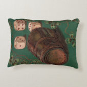 ヴィンテージ聖パトリックの日グッドラックアイルランドサイコロ アクセントクッション (裏面)