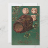 ヴィンテージ聖パトリックの日グッドラックアイルランドサイコロ カード (正面)